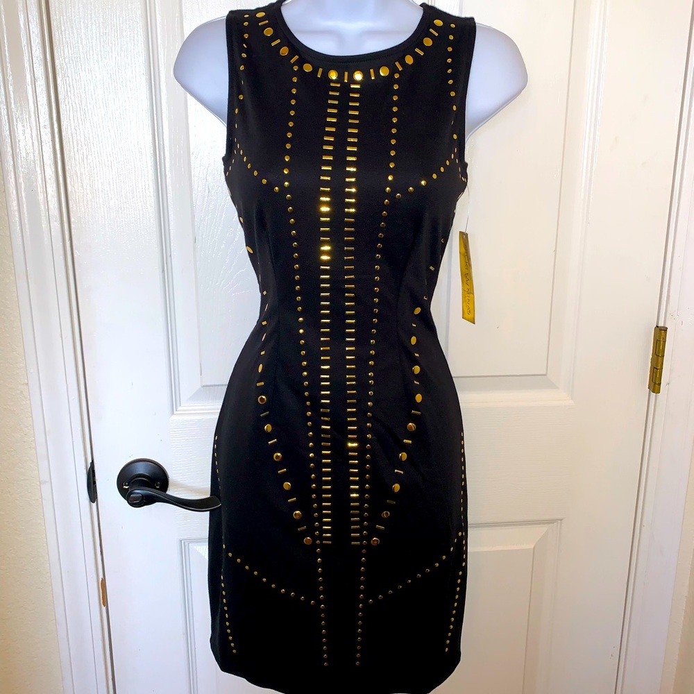 🌹New Nicki Minaj black with gold decal bodycon dress